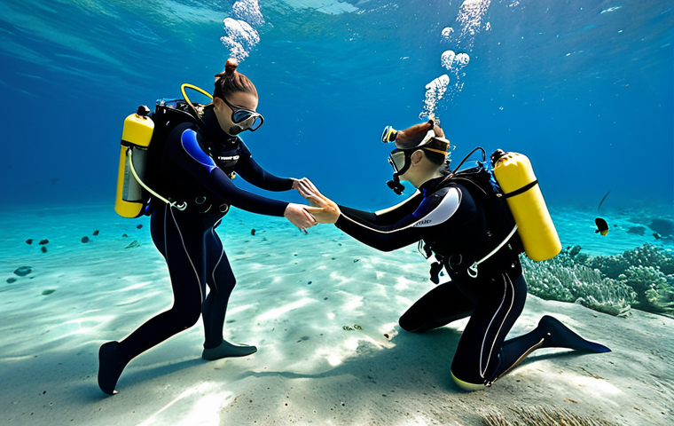 다이빙 강사로 일하기 좋은 국가 - Great Barrier Reef Conservation**

"Scuba diving instructor, pointing towards a healthy coral reef, ...