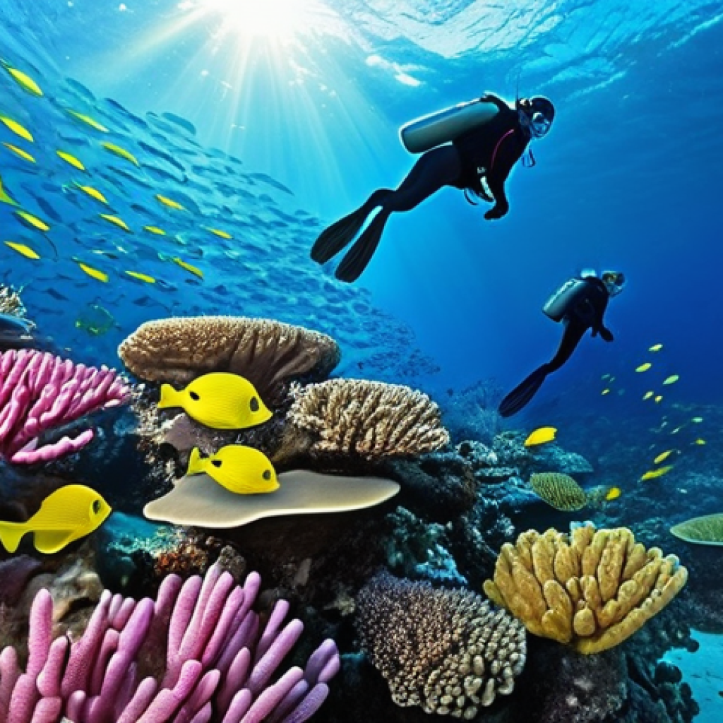 다이빙 강사 직업 만족도 조사 - **Prompt:** "A professional diving instructor, either male or female, dressed in a form-fitting full...