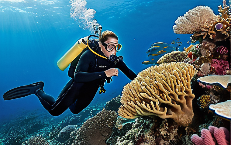 다이빙 강사 직업 만족도 조사 - **Prompt:** "A supportive diving instructor, either male or female, in a sleek full-body wetsuit, ma...