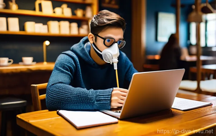 다이빙 강사 이론 시험 고득점 비결 - **Prompt 1: Focused Study Session in a Cozy Cafe**
    An adult individual, either male or female, i...