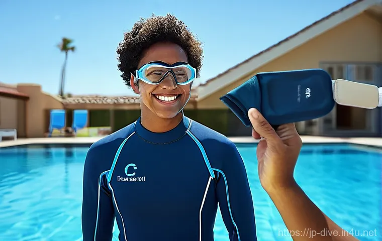 다이빙 강사 온라인 수업 활용법 - **Prompt:** A dynamic and enthusiastic diving instructor, a person of diverse ethnicity in their lat...